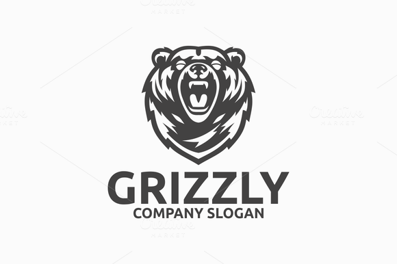 Grizzly Print Logo - Grizzly Bear Logo by @Graphicsauthor | Templates | Bear logo, Logos ...