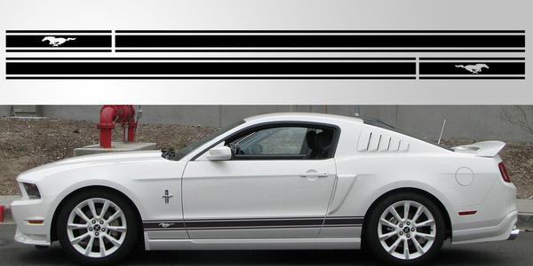 Mustang GT Logo - Mustang GT Logo Triple Stripe Vinyl Decal