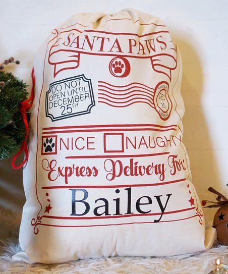 PS 60 Paw Logo - Three Ps In A Pod Red Santa Paws Dog Personalized Santa Sack | zulily