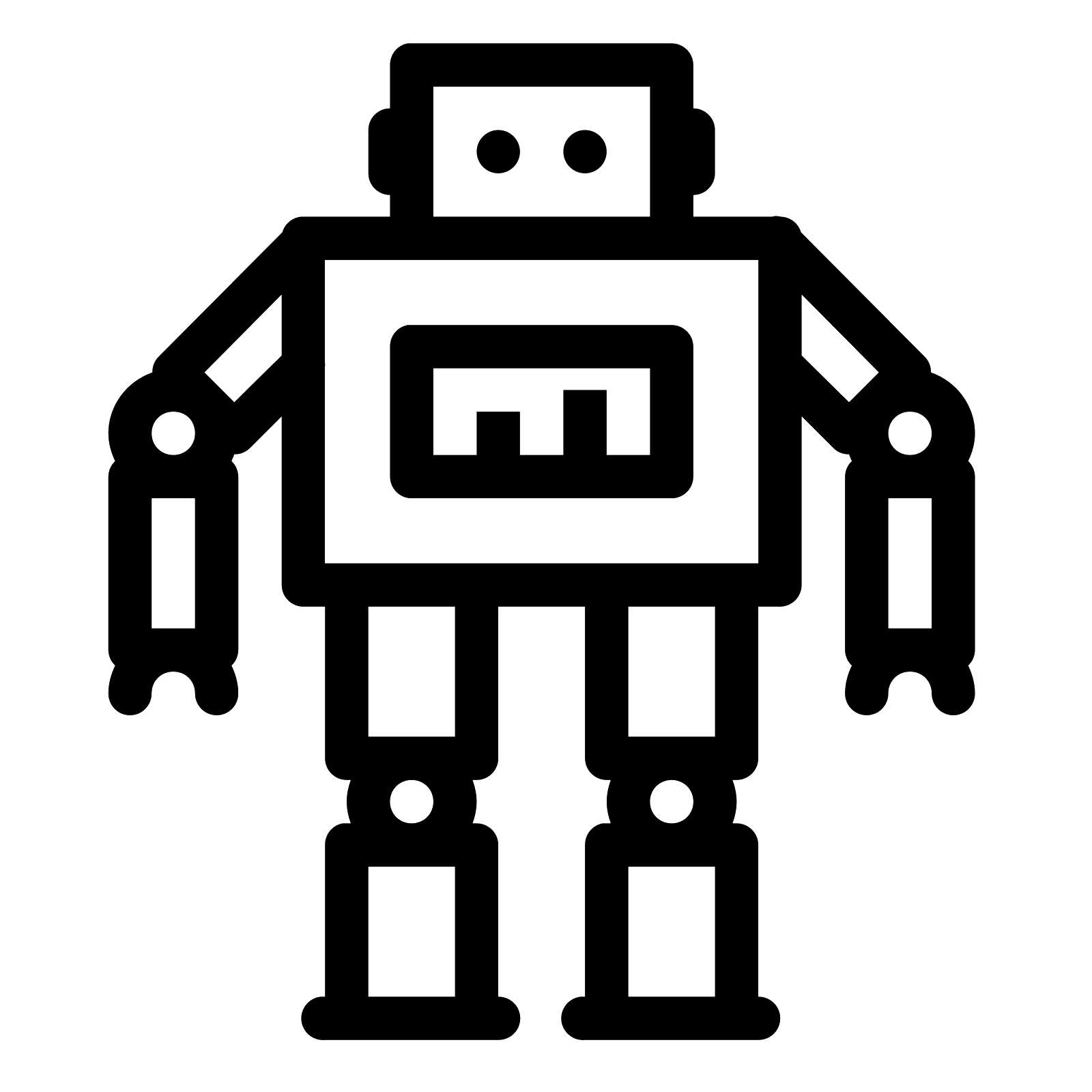 Black and White Robot Logo - Robot PNG Image. Free transparent CC0 PNG Image Library