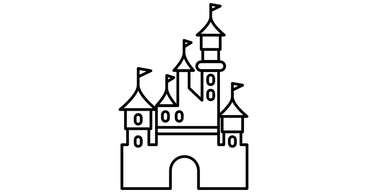 Disneyland Castle Logo - Disneyland Paris castle buildings icons