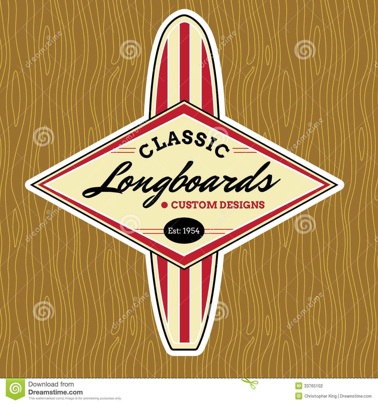 Vintage Surf Logo - Classic Surf Logo Design Royalty Free : 33765155