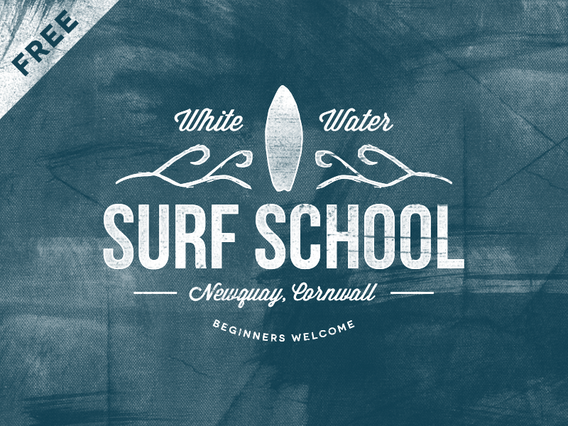 Vintage Surf Logo - Free Vintage Surf School Logo