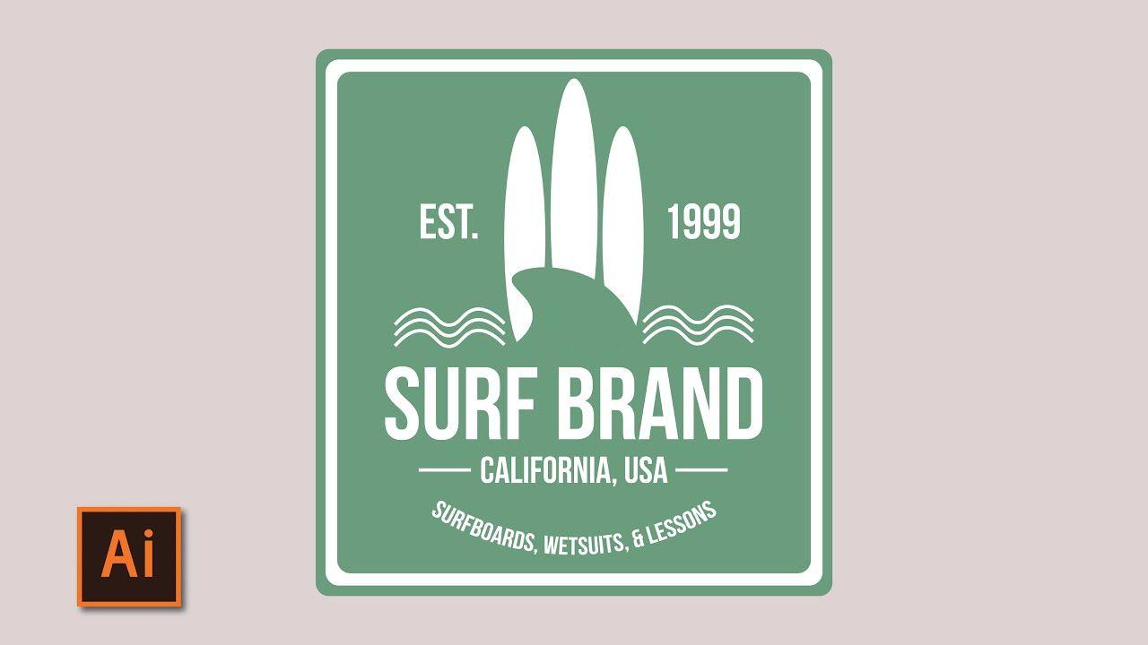 Surf Logo - Illustrator Tutorial - Vintage Surf Logo (How to make a logo) - YouTube