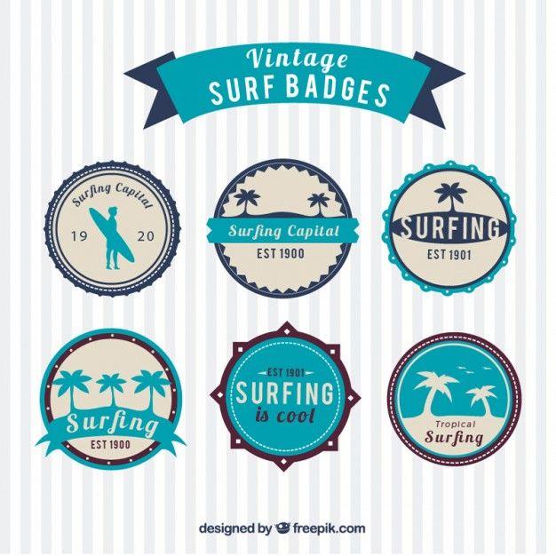 Vintage Surf Logo - Vintage surf badges | Stock Images Page | Everypixel