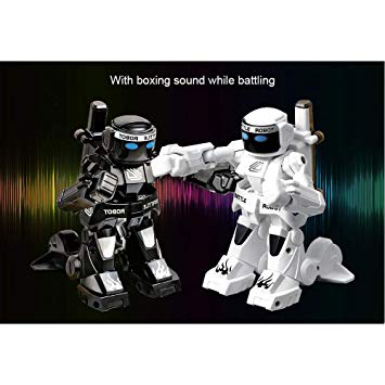 Black and White Robot Logo - Tomatoa 2PC Black & White RC Battle Boxing Robot Toys, Remote