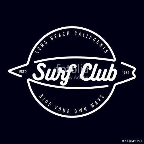 Vintage Surf Logo - Vintage Surfing Emblem for web design or print. Surfer logo template ...