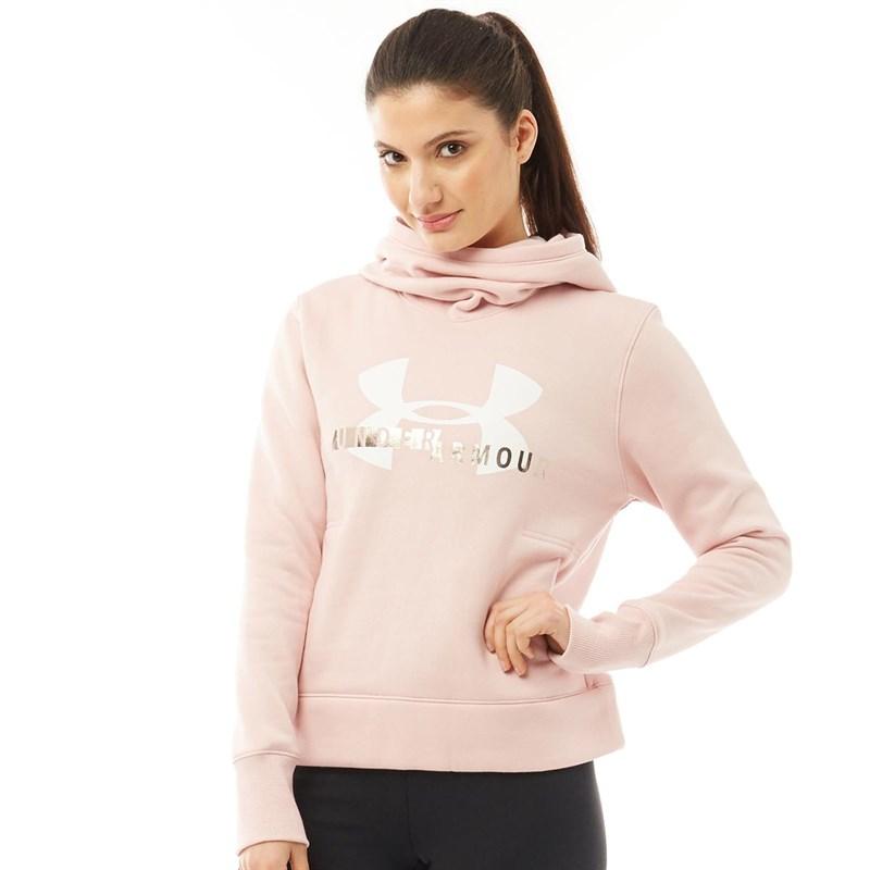 Under Armour Jackets Logo - Buy Under Armour Womens Rival Fleece Logo Hoodie Pink