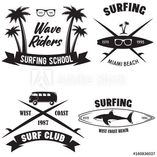 Vintage Surf Logo - Set of Vintage Surfing Graphics and Emblems for web design or print ...