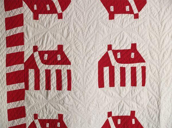 Mountain Red and White C Logo - From Rocky Mountain Quilts Q8841 Turkey Red & White School House