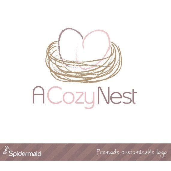 Heart Nest Logo - cute idea logo inspiration. Branding ideas. Logo