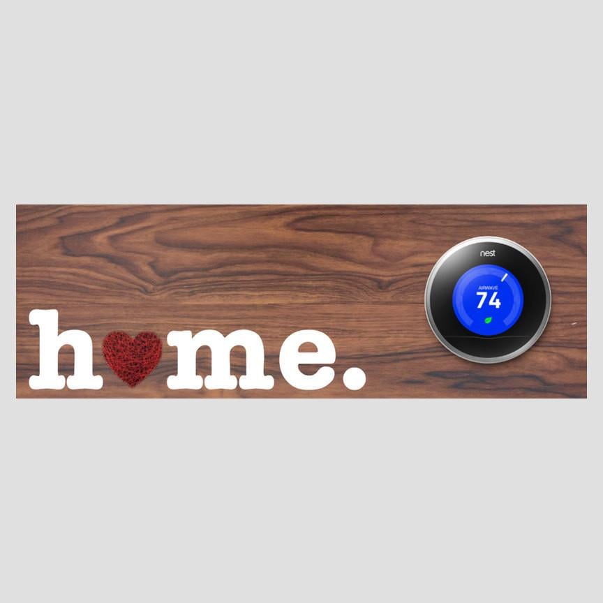 Heart Nest Logo - Nest Thermostat Wooden Wall Plate w/ Heart