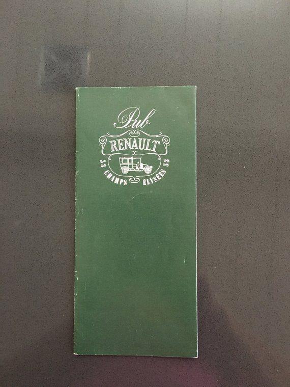 Cool CA Logo - Cool ca. 1970 French menu for Pub Renault on the Champs | Etsy