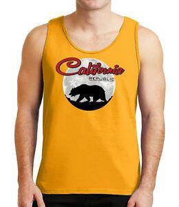Cool CA Logo - Cool CA Moon and Bear Mens Tank Top California Republic Tanks