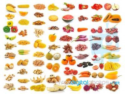 Red and Yellow Food Logo - Red Yellow Food Collection Isolated On White Background Stock Photo ...