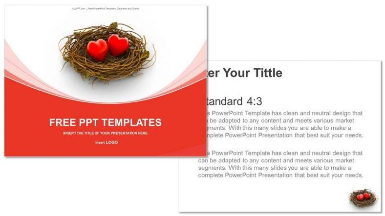 Heart Nest Logo - Love Heart And Nest Recreation PowerPoint Templates
