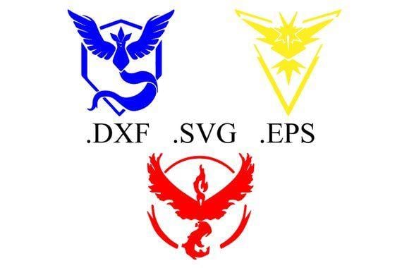 Can I Use Pokemon Go Logo - Pokemon Go Team Logo Vector Cut File DXF SVG EPS