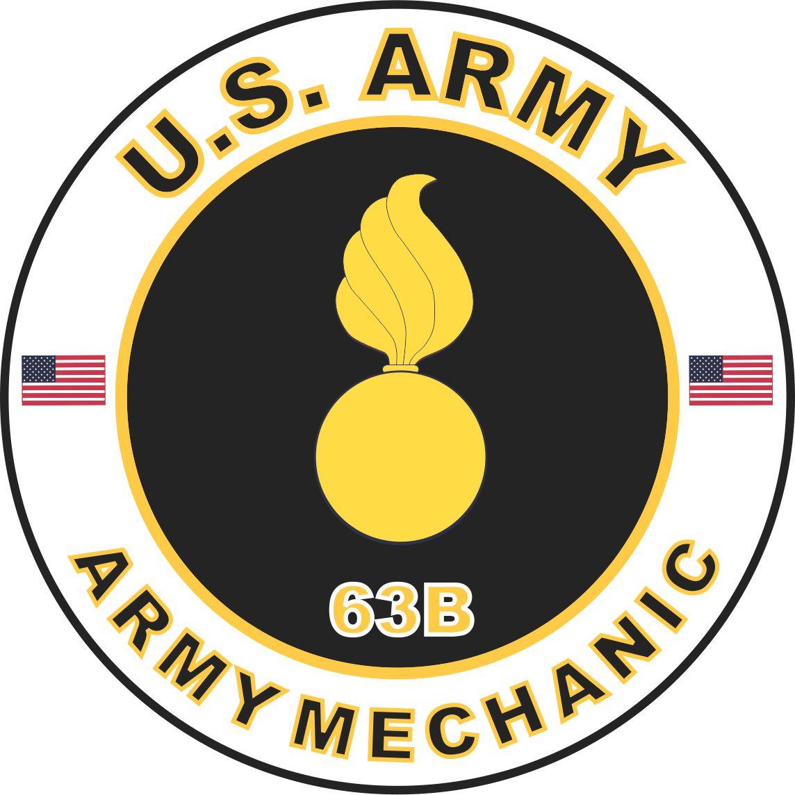 Army Mechanic Logo - US Army MOS 63B Decal Army Mechanic