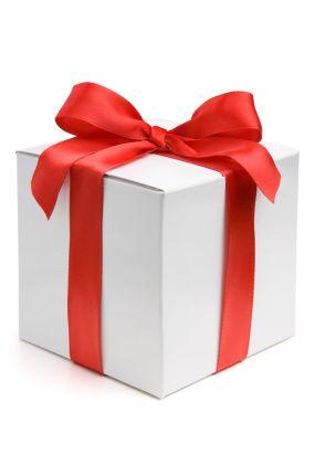 White Box with a Red a Logo - White Gift Box with Red Satin Ribbon Bow Liza: Everyday Estate