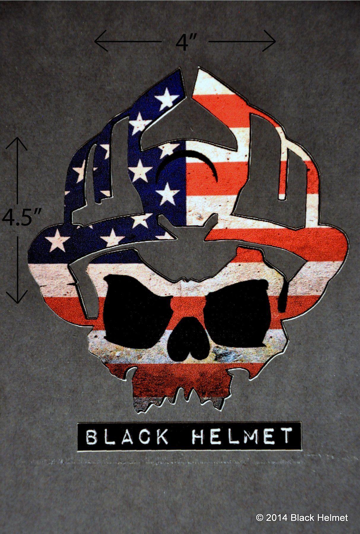Old Glory Logo - American Flag (Old Glory) Skull Logo Vehicle Decal | Black Helmet