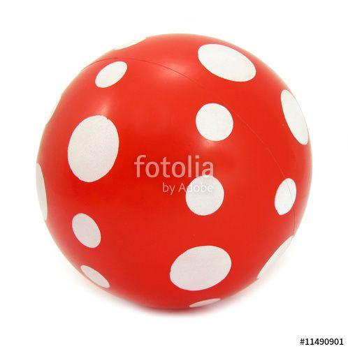 White Dot with Red Ball Logo - Red ball with white spots