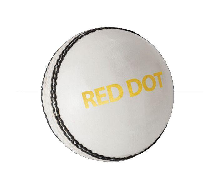 White Dot with Red Ball Logo - DSC Red Dot Cricket Leather Ball - White online | DSC cricket balls ...