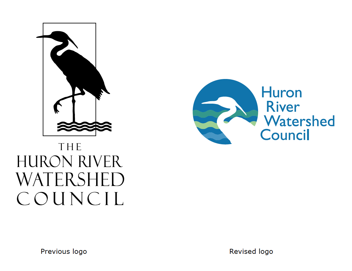 River Bird Logo - Christianson Design Huron River Watershed Council Logo