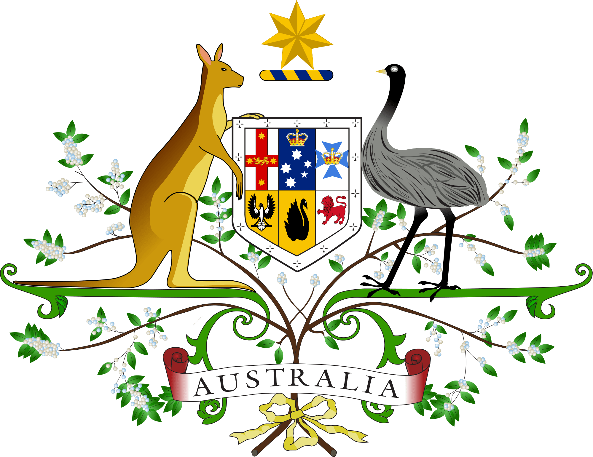 Australia Kangaroo Clip Art Logo - Coat of arms of Australia.svg
