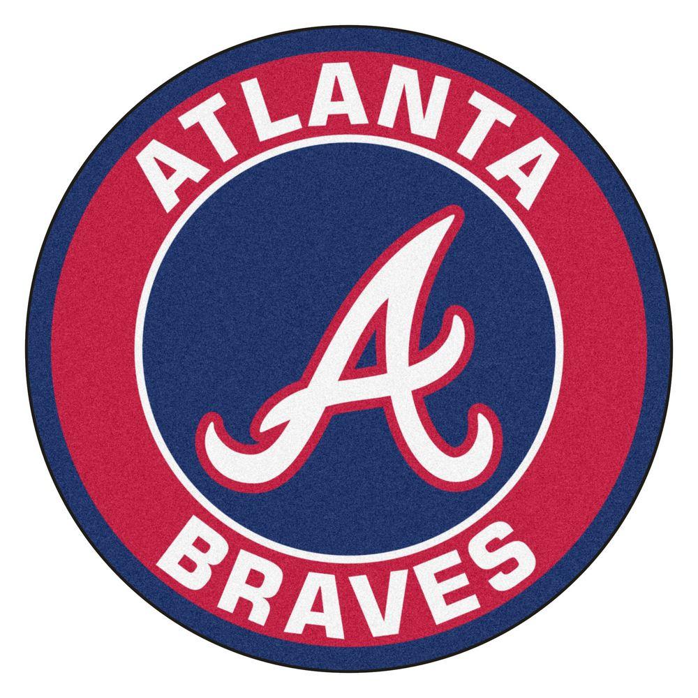 Atlanta Braves Logo - FANMATS MLB Atlanta Braves Red 2 ft. x 2 ft. Round Area Rug-18127 ...
