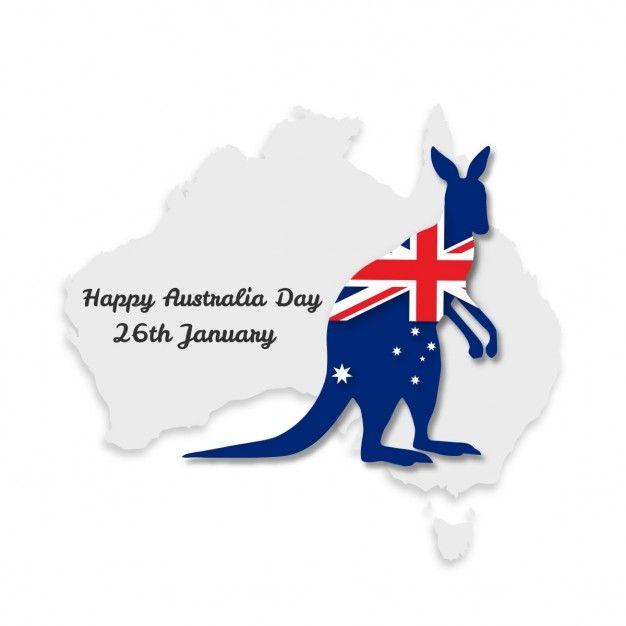 Australia Kangaroo Clip Art Logo - White background with a kangaroo for australia day Vector | Free ...