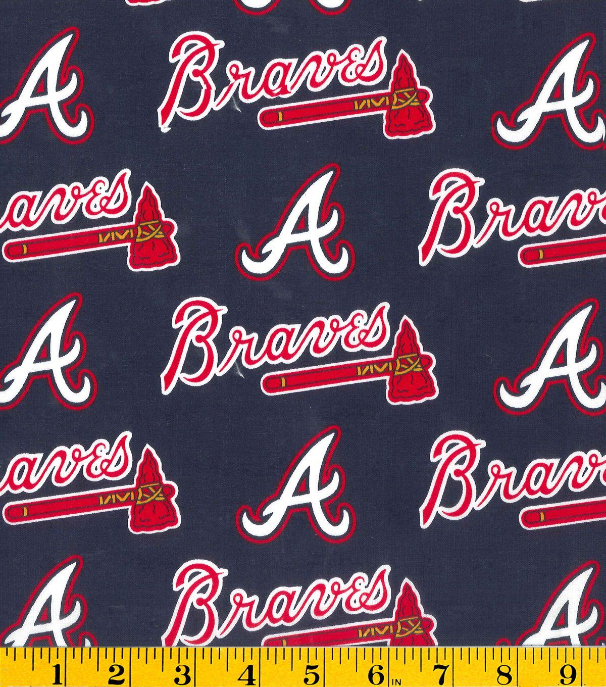 Blue Atlanta Braves Logo - Atlanta Braves Logo Cotton Fabric 58