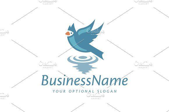 River Bird Logo - For sale. Only $29 - animal, jay, cardinal, bird, water, ripple ...