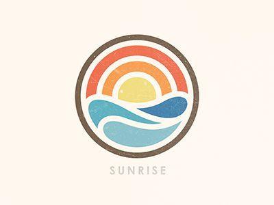 Beach Circle Logo - Sunrise | Stickers | Logo design, Logos, Logo inspiration