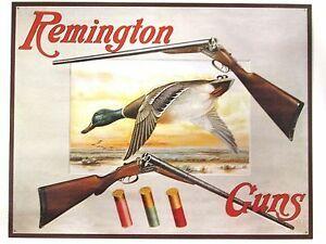 Remington Duck Logo - Remington Guns Two Shotguns and Duck-Hunting - Collectible TIN Sign ...