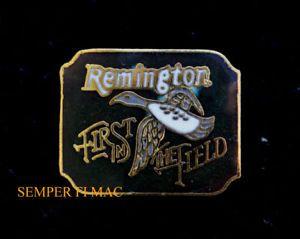 Remington Duck Logo - REMINGTON FIRST IN THE FIELD LAPEL HAT LAPEL TAC PIN GUN RIFLE DUCK ...