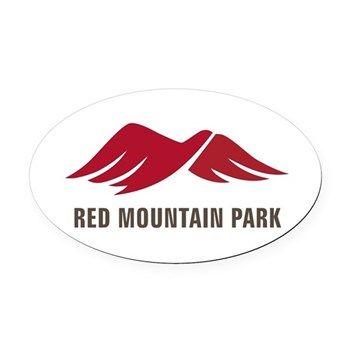 Mountains and Red Oval Logo - Red Mountain Park Oval Car Magnet > Red Mountain Park : Great Red ...