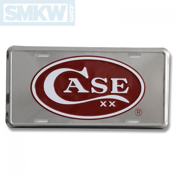 Mountains and Red Oval Logo - Case Red Oval License Plate | Smoky Mountain Knife Works