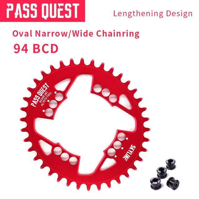 Mountains and Red Oval Logo - PASS QUEST11Speed 94BCD GX crank bicycle crank chainwheel crankset