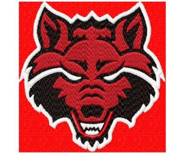 Red Wolves Arkansas Logo - Arkansas Red Wolves logo machine embroidery design for instant download