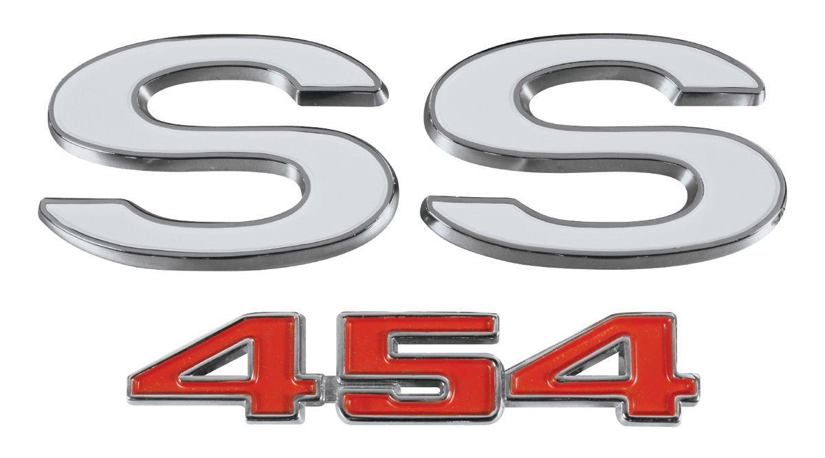 SS 454 Logo - RESTOPARTS El Camino Tailgate Emblem, 1970-72 