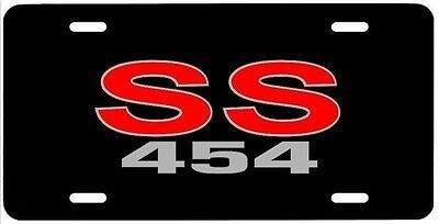 SS 454 Logo - SS 454 METAL LICENSE PLATE ss454 chevy emblem chevelle camaro monte