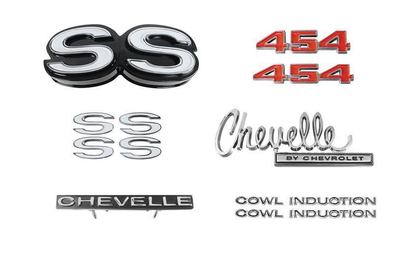 SS 454 Logo - EMBLEM KIT, 70 CHEVELLE SS 454 WITH COWL INDUCTION Camaro Parts ...
