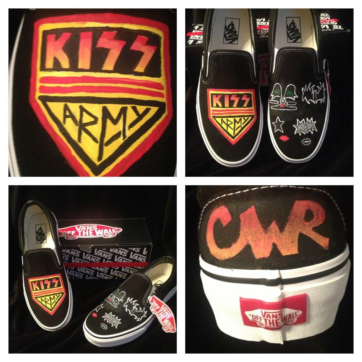 Army Vans Logo - Hand painted vans I made for my dads 46th birthday! Kiss army logo