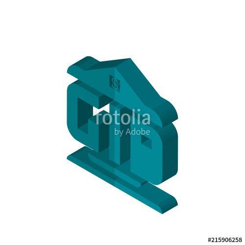 Generic Bank Logo - generic bank isometric right top view 3D icon