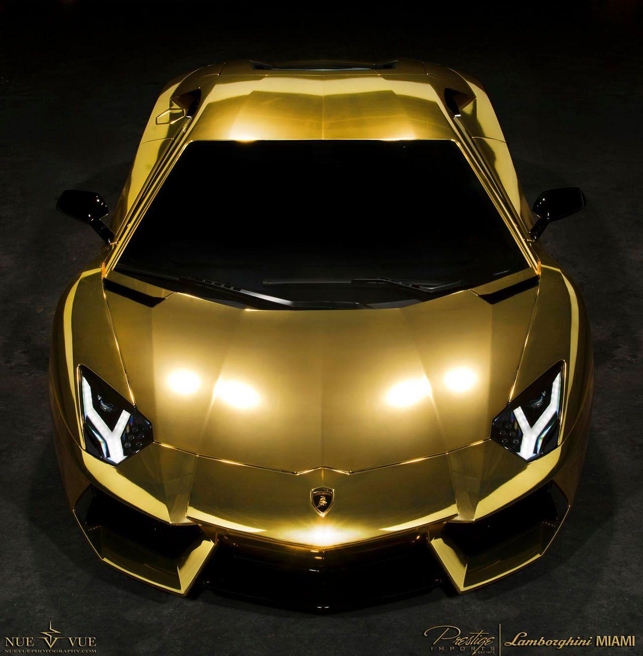 Gold Lambo Logo - The midas touch project AU79 gold finished Aventador ...
