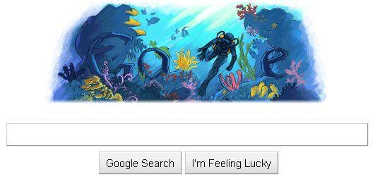 Past Google Logo - Jacques Cousteau, Google Logo Celebrates Jacques Cousteau Birthday