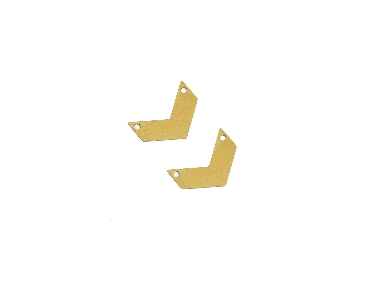 Two Silver Chevrons Logo - Small Chevron Pendant, 2 Pcs, Brass Chevron Pendant, Raw Brass ...