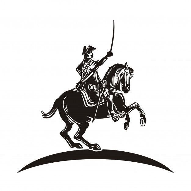 War Horse Logo - War horse with sword logo Vector