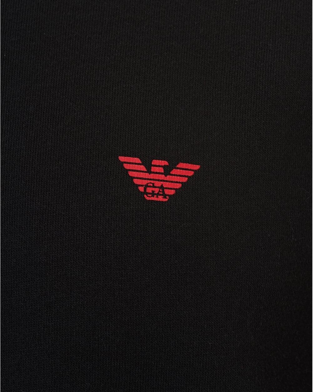 Black and Red Eagle Logo - Emporio Armani Mens Black Sweatshirt, Regular Fit Red Eagle Logo Jumper