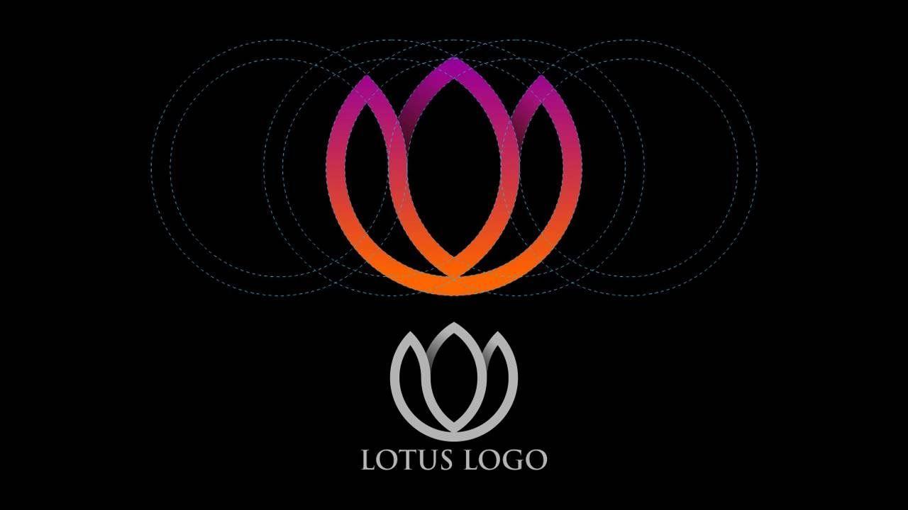 Flower Text Logo - How to Draw Lotus Flower Logo use Circular Grid with CorelDraw - YouTube